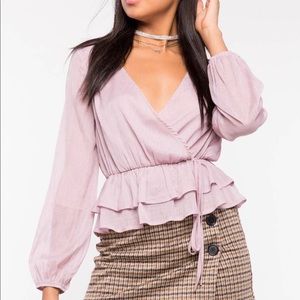 Lavender Surpluce Top Sheer Sleeve